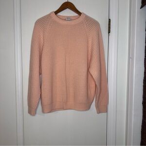 Vintage Peach Knit Sweater Pullover Crewneck Large